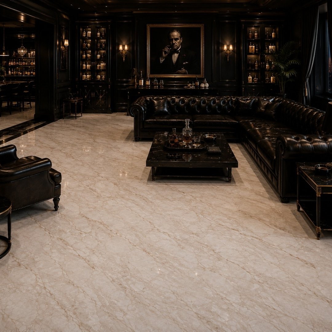 AL Berlin Marble, marble and stone-look floor tile for living room